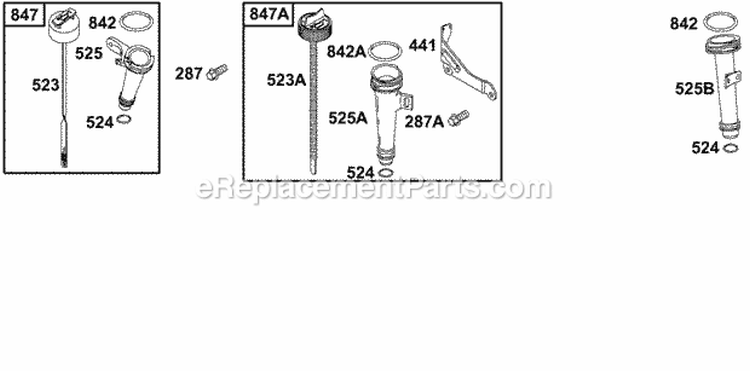 Oil Group Diagram and Parts List for 136217-1018-E1  Briggs and Stratton Engine